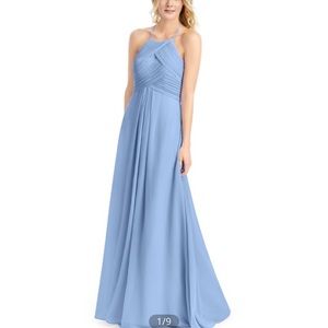 Azazie Ginger Dress size 4, Steel Blue